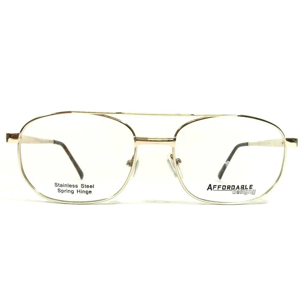 Affordable Designs Eyeglasses Frames ROBERT GOLD Round Full Rim 54-16-140